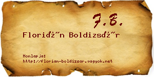 Florián Boldizsár névjegykártya